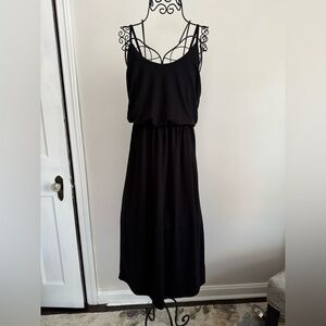 Fun, stretchy Black SunDress with spaghetti straps